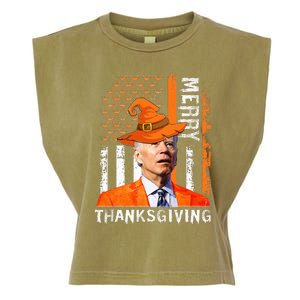 Joe Biden Happy Halloween Merry Thanksgiving US Flag Garment-Dyed Women's Muscle Tee