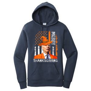 Joe Biden Happy Halloween Merry Thanksgiving US Flag Women's Pullover Hoodie