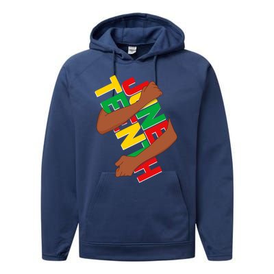 Juneteenth Black History Month Melanin Blm African Pride Gift Performance Fleece Hoodie