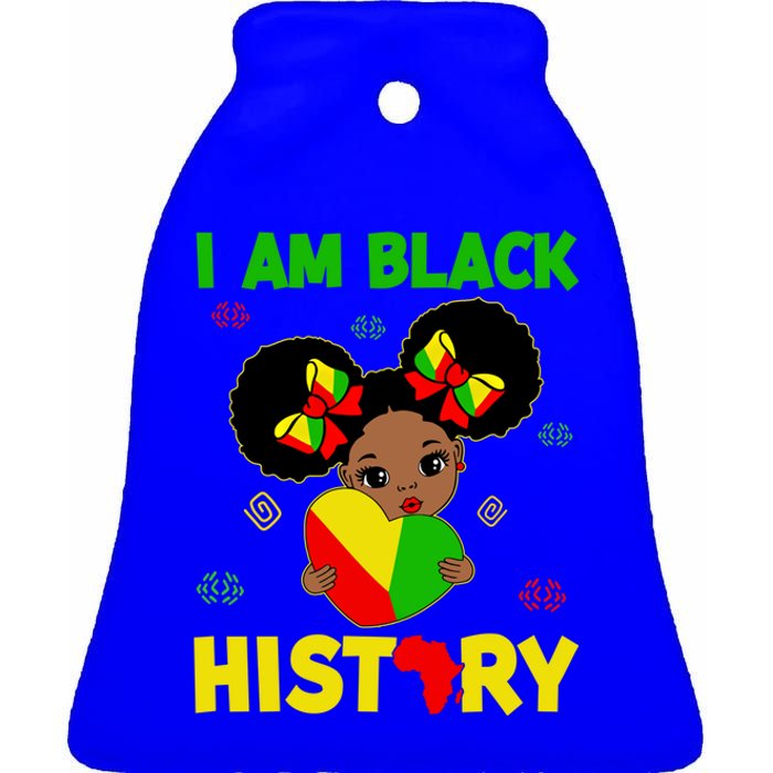 Juneteenth Black History Month I Am Black History Gift Ceramic Bell Ornament