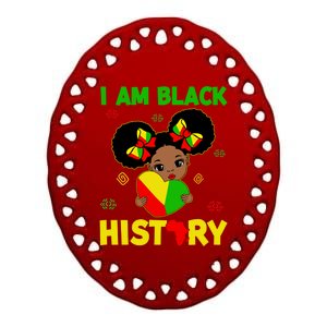 Juneteenth Black History Month I Am Black History Gift Ceramic Oval Ornament