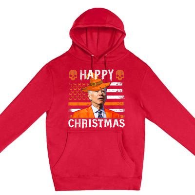 Joe Biden Happy Halloween Happy Christmas US Flag Premium Pullover Hoodie