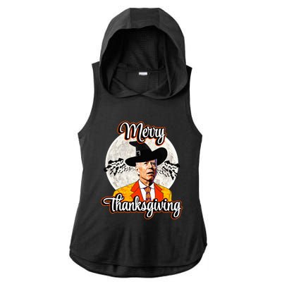 Joe Biden Halloween Costume Confused For Thanksgiving Ladies PosiCharge Tri-Blend Wicking Draft Hoodie Tank