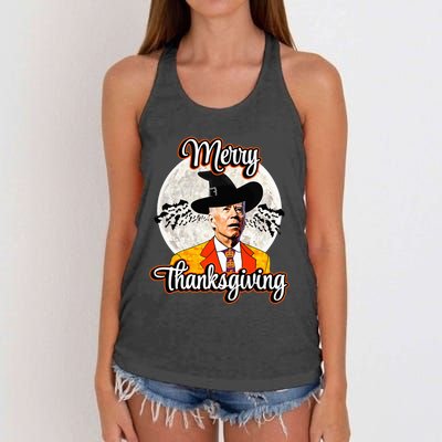 Joe Biden Halloween Costume Confused For Thanksgiving Women's Knotted Racerback Tank