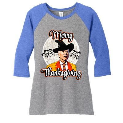 Joe Biden Halloween Costume Confused For Thanksgiving Women's Tri-Blend 3/4-Sleeve Raglan Shirt