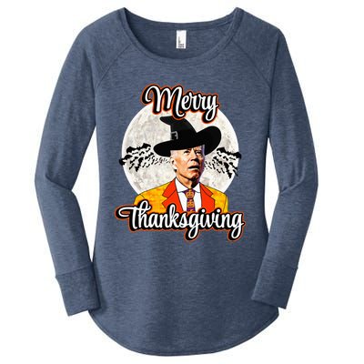 Joe Biden Halloween Costume Confused For Thanksgiving Women's Perfect Tri Tunic Long Sleeve Shirt