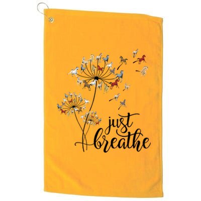 Just Breathe Horse Dandelion Fly Flower Great Gift Platinum Collection Golf Towel