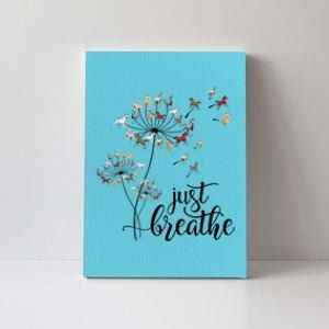 Just Breathe Horse Dandelion Fly Flower Great Gift Canvas