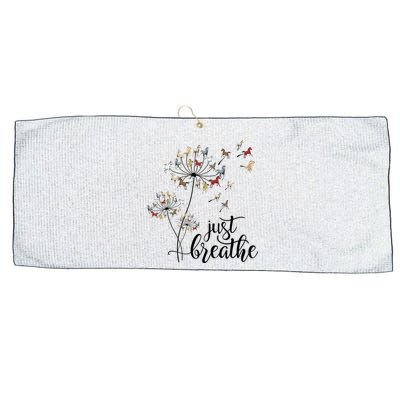 Just Breathe Horse Dandelion Fly Flower Great Gift Large Microfiber Waffle Golf Towel