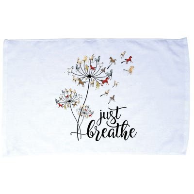 Just Breathe Horse Dandelion Fly Flower Great Gift Microfiber Hand Towel