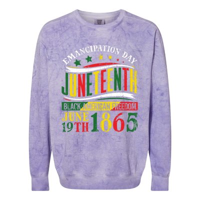 Juneteenth Black History Celebrating Black Freedom 1865 Colorblast Crewneck Sweatshirt