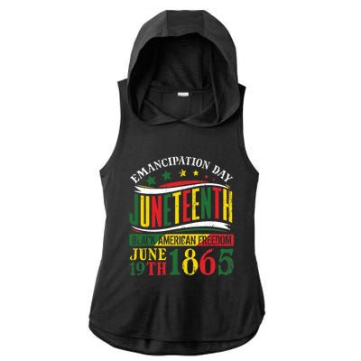 Juneteenth Black History Celebrating Black Freedom 1865 Ladies PosiCharge Tri-Blend Wicking Draft Hoodie Tank