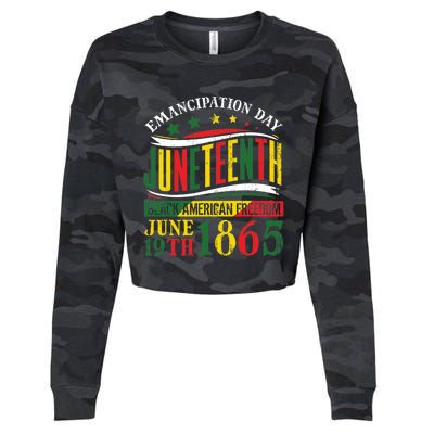 Juneteenth Black History Celebrating Black Freedom 1865 Cropped Pullover Crew