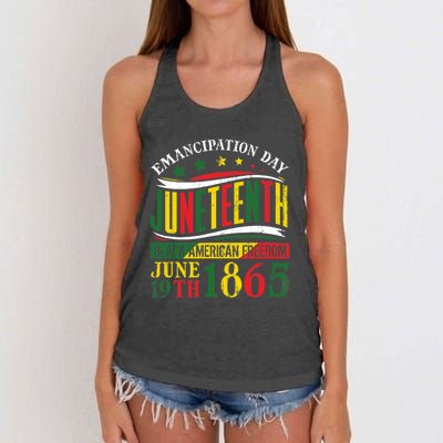 Juneteenth Black History Celebrating Black Freedom 1865 Women's Knotted Racerback Tank