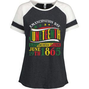 Juneteenth Black History Celebrating Black Freedom 1865 Enza Ladies Jersey Colorblock Tee