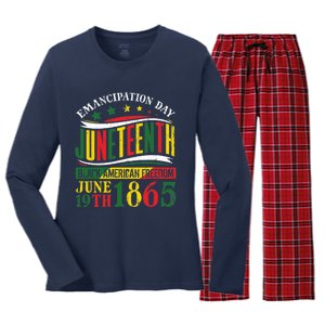 Juneteenth Black History Celebrating Black Freedom 1865 Women's Long Sleeve Flannel Pajama Set 