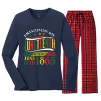 Juneteenth Black History Celebrating Black Freedom 1865 Women's Long Sleeve Flannel Pajama Set 