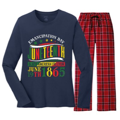 Juneteenth Black History Celebrating Black Freedom 1865 Women's Long Sleeve Flannel Pajama Set 