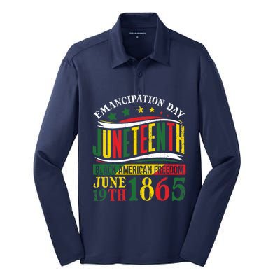 Juneteenth Black History Celebrating Black Freedom 1865 Silk Touch Performance Long Sleeve Polo