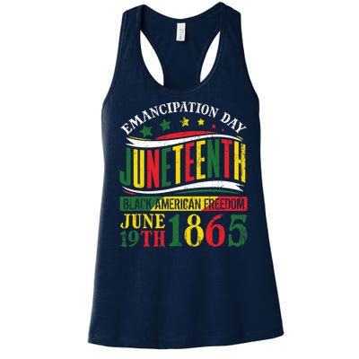 Juneteenth Black History Celebrating Black Freedom 1865 Women's Racerback Tank