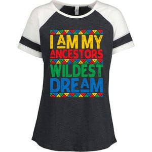 Juneteenth Black History I Am My Ancestors Wildest Blm Dream Cute Gift Enza Ladies Jersey Colorblock Tee