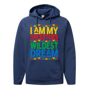 Juneteenth Black History I Am My Ancestors Wildest Blm Dream Cute Gift Performance Fleece Hoodie