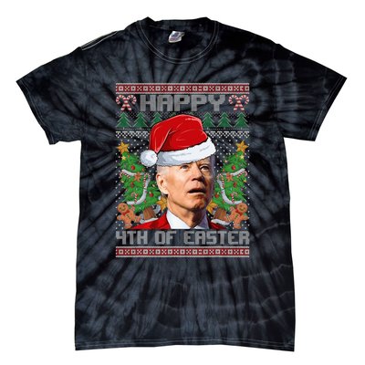 Joe Biden Happy 4th Easter Ugly Christmas Sweater Tie-Dye T-Shirt