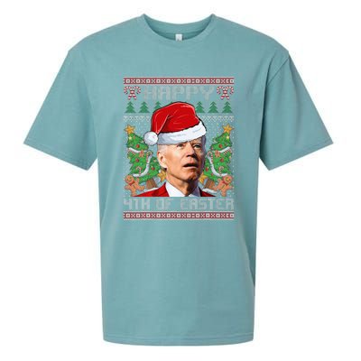 Joe Biden Happy 4th Easter Ugly Christmas Sweater Sueded Cloud Jersey T-Shirt