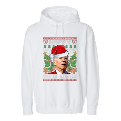 Joe Biden Happy 4th Easter Ugly Christmas Sweater Garment-Dyed Fleece Hoodie