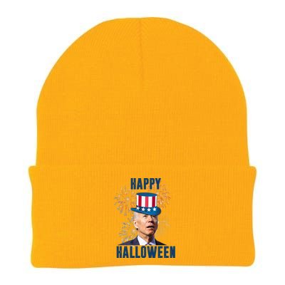 Joe Biden Happy Halloween Confused 4th Of July Funny Knit Cap Winter Beanie