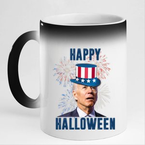 Joe Biden Happy Halloween Confused 4th Of July Funny 11oz Black Color Changing Mug