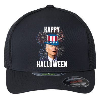 Joe Biden Happy Halloween Confused 4th Of July Funny Flexfit Unipanel Trucker Cap