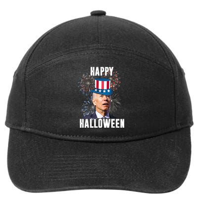 Joe Biden Happy Halloween Confused 4th Of July Funny 7-Panel Snapback Hat