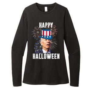 Joe Biden Happy Halloween Confused 4th Of July Funny Womens CVC Long Sleeve Shirt