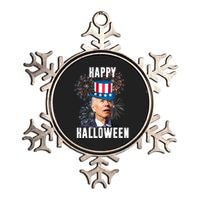 Joe Biden Happy Halloween Confused 4th Of July Funny Metallic Star Ornament