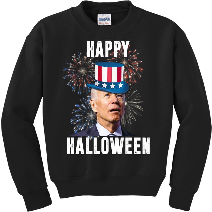 Joe Biden Happy Halloween Confused 4th Of July Funny Kids Sweatshirt