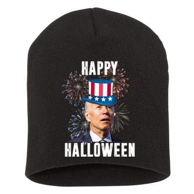 Joe Biden Happy Halloween Confused 4th Of July Funny Short Acrylic Beanie