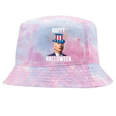 Joe Biden Happy Halloween Confused 4th Of July Funny Tie-Dyed Bucket Hat