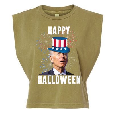 Joe Biden Happy Halloween Confused 4th Of July Funny Garment-Dyed Women's Muscle Tee