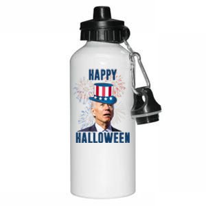 Joe Biden Happy Halloween Confused 4th Of July Funny Aluminum Water Bottle