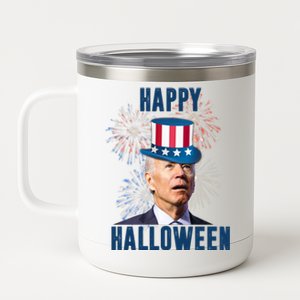 Joe Biden Happy Halloween Confused 4th Of July Funny 12 oz Stainless Steel Tumbler Cup