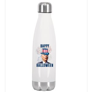 Joe Biden Happy Halloween Confused 4th Of July Funny Stainless Steel Insulated Water Bottle