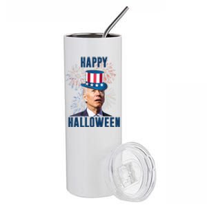 Joe Biden Happy Halloween Confused 4th Of July Funny Stainless Steel Tumbler