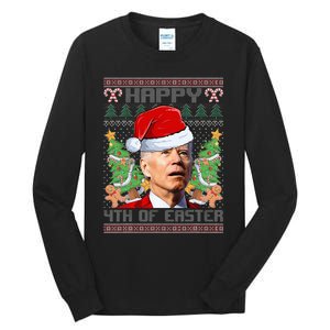 Joe Biden Happy 4th Easter Ugly Christmas Sweater Tall Long Sleeve T-Shirt