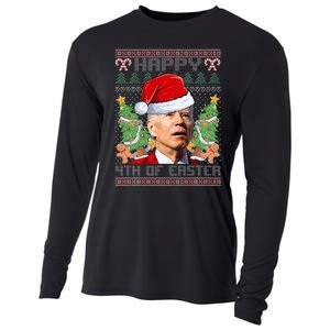 Joe Biden Happy 4th Easter Ugly Christmas Sweater Cooling Performance Long Sleeve Crew