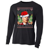 Joe Biden Happy 4th Easter Ugly Christmas Sweater Cooling Performance Long Sleeve Crew