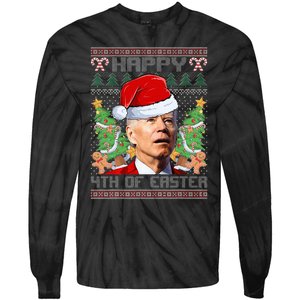 Joe Biden Happy 4th Easter Ugly Christmas Sweater Tie-Dye Long Sleeve Shirt