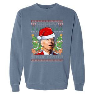 Joe Biden Happy 4th Easter Ugly Christmas Sweater Garment-Dyed Sweatshirt