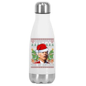 Joe Biden Happy 4th Easter Ugly Christmas Sweater Stainless Steel Insulated Water Bottle