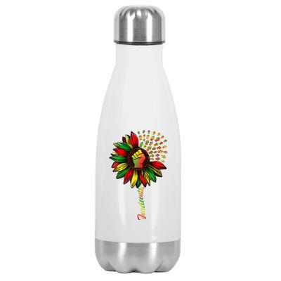 Juneteenth Black History African American Freedom Sunflower Gift Stainless Steel Insulated Water Bottle